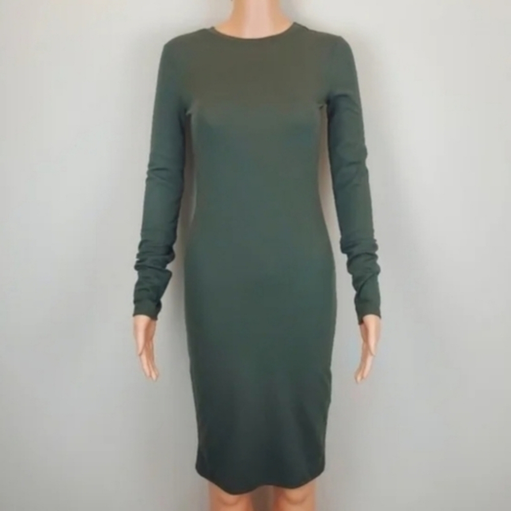 zara trafaluc bodycon dress | Dresses | Zara Green Long Sleeve Size S Asymmetrical Dress Inspired by 5/23/23 CC Colour:Sienna Features a square neckline